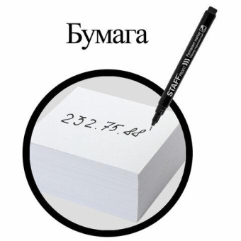 Перманентный маркер STAFF Profit PM-105 черный тонкий металлический наконечник 0.5 мм 152170 от магазина РЭССИ