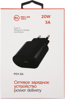Сетевое зар./устр. Redline PD1-3A 3A (PD) USB Type-C универсальное черный (УТ000024179) от магазина РЭССИ