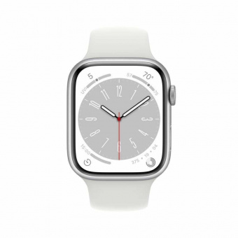 Смарт-часы Apple Watch Series 8 А2771 45мм OLED корп.серебристый рем.белый разм.брасл.:S/M (MP6P3LL/A) от магазина РЭССИ