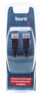 Кабель аудио-видео Buro HDM 1.4 HDMI (m)/HDMI (m) 1.8м. Позолоченные контакты черный (BHP RET HDMI18) от магазина РЭССИ