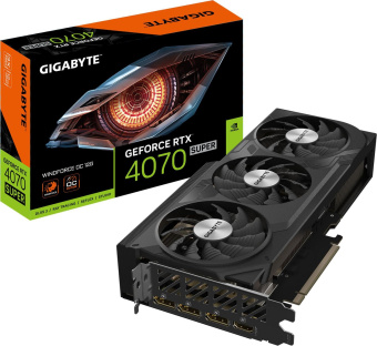 Видеокарта Gigabyte PCI-E 4.0 GV-N407SWF3OC-12GD NVIDIA GeForce RTX 4070 Super 12Gb 192bit GDDR6X 2475/21000 HDMIx1 DPx3 HDCP Ret от магазина РЭССИ