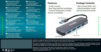 Разветвитель USB 3.0 D-Link DUB-1341 4порт. черный (DUB-1341/C2A) от магазина РЭССИ