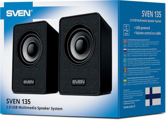 Колонки Sven 135 2.0 черный 6Вт портативные от магазина РЭССИ