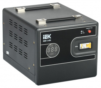 Стабилизатор напряжения IEK Hub 5кВА однофазный черный (IVS21-1-005-13) от магазина РЭССИ