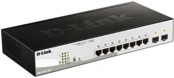 Коммутатор D-Link DGS-1210-10P/FL1A 8G 2SFP 8PoE+ 65W управляемый от магазина РЭССИ