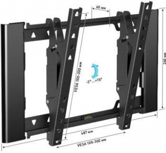 Кронштейн для телевизора Holder T3929-B черный 22"-47" макс.45кг настенный наклон от магазина РЭССИ