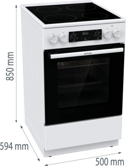 Плита Электрическая Gorenje GEC5C61WG белый стеклокерамика (без крышки) от магазина РЭССИ