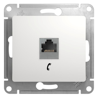 Розетка телеф. Schneider Electric Glossa GSL000181T скрыт. IP20 белый от магазина РЭССИ