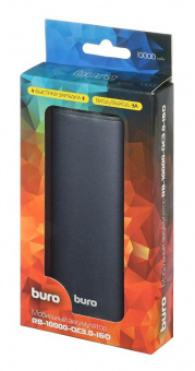 Мобильный аккумулятор Buro RB-10000-QC 10000mAh 3A Quick Charge 3.0, Power Delivery 18W 2xUSB серебристый от магазина РЭССИ