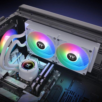 Система водяного охлаждения Thermaltake TH280 V2 Snow ARGB Soc-AM5/AM4/1151/1200/1700 белый 4-pin 34.7dB Al+Cu Ret (CL-W377-PL14SW-A) от магазина РЭССИ