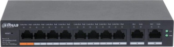Коммутатор Dahua DH-CS4010-8ET-60 (L2) 8x100Мбит/с 2xКомбо(1000BASE-T/SFP) 60W управляемый от магазина РЭССИ