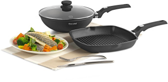 Сковорода-гриль Rondell Point RDA-1350 квадратная 28см покрытие: TriTitan ручка несъемная (без крышки) черный от магазина РЭССИ