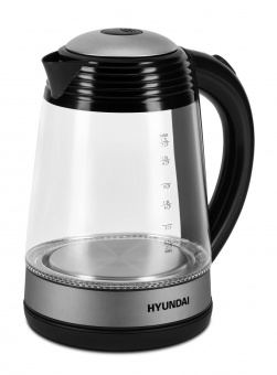 Чайник электрический Hyundai HYK-G3803 1.7л. 2200Вт черный/серебристый (корпус: стекло) от магазина РЭССИ
