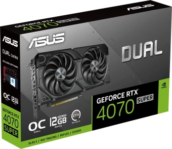 Видеокарта Asus PCI-E 4.0 DUAL-RTX4070S-O12G-EVO NVIDIA GeForce RTX 4070 Super 12Gb 192bit GDDR6X 2520/21000 HDMIx1 DPx3 HDCP Ret от магазина РЭССИ