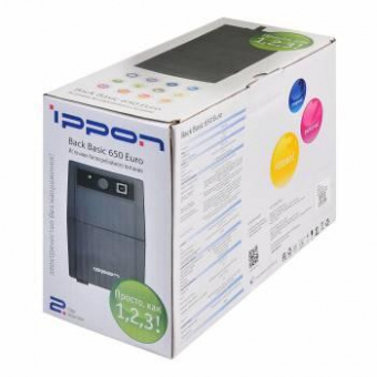 Источник бесперебойного питания Ippon Back Basic 650 Euro 360Вт 650ВА черный от магазина РЭССИ
