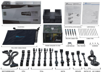 Блок питания Seasonic ATX 700W PRIME Fanless TX-700 80+ titanium 24pin APFC 10xSATA Cab Manag RTL от магазина РЭССИ
