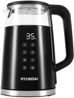 Чайник электрический Hyundai HYK-G6404 1.7л. 2200Вт черный/серебристый корпус: стекло/пластик от магазина РЭССИ