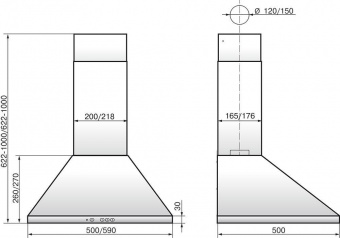 Вытяжка каминная Elikor Вента 50П-430-К3Д топленое молоко управление: кнопочное (1 мотор) от магазина РЭССИ
