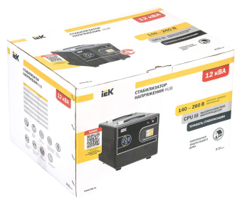 Стабилизатор напряжения IEK Hub 12кВА однофазный черный (IVS21-1-012-13) от магазина РЭССИ