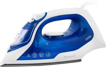 Утюг Maxwell MW-3007 2400Вт белый/синий от магазина РЭССИ