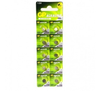 Батарейка 177/G4/LR626/LR66/377A GP Alkaline 1.5V отрывные (10 шт. в блистере) от магазина РЭССИ
