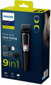 Триммер Philips MG3740/15 черный (насадок в компл:9шт) от магазина РЭССИ