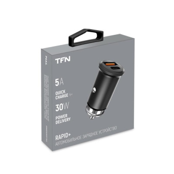 Автомобильное зарядное устройство TFN RAPID 2хUSB 5 A QC/PD без кабеля TFN-CCRPD30W01 от магазина РЭССИ