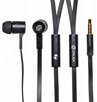 Гарнитура вкладыши Оклик HS-S-220 1.1м черный проводные в ушной раковине (D2B) от магазина РЭССИ