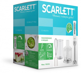 Блендер погружной Scarlett SC-HB42F09 1100Вт белый от магазина РЭССИ