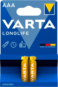 Батарея Varta Longlife Alkaline LR03 AAA (2шт) блистер от магазина РЭССИ