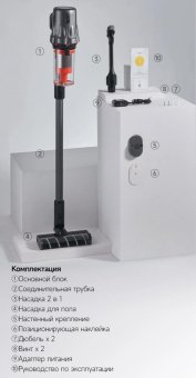 Пылесос ручной Deerma DEM-T30W Station 240Вт серый/черный от магазина РЭССИ