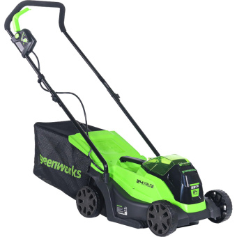 Аккумуляторная газонокосилка GreenWorks 24V 33 см бесщеточная без АКБ и ЗУ 2516107 от магазина РЭССИ
