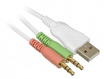 Наушники с микрофоном A4Tech Bloody G300 белый 1.8м мониторные оголовье (G300 WHITE+GREY) от магазина РЭССИ