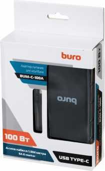 Блок питания Buro BUM-С-100A автоматический 100W 5V-20V 5A 1xUSB 2.4A от прикуривателя LED индикатор от магазина РЭССИ