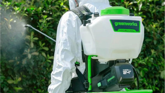 Опрыскиватель Greenworks G24BPSII аккум. ранц. 15л белый/зеленый (5300307UA) от магазина РЭССИ