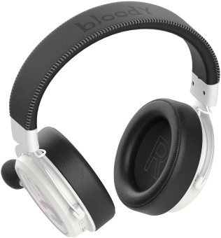Наушники с микрофоном A4Tech Bloody MR590 Sports белый/черный 1.5м мониторные BT/Radio/3.5mm оголовье (MR590+ WIRED/SPORT WHITE) от магазина РЭССИ