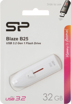 Флеш Диск Silicon Power 32Gb Blaze B25 SP032GBUF3B25V1W USB3.1 белый от магазина РЭССИ