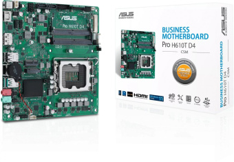Материнская плата Asus PRO H610T D4-CSM Soc-1700 Intel H610 2xDDR4 mini-ITX AC`97 8ch(7.1) GbLAN+HDMI+DP от магазина РЭССИ