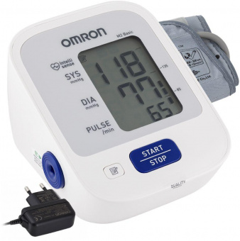 Тонометр автоматический Omron M2 Basic (HEM-7121-ARU) с адаптером от магазина РЭССИ