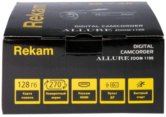 Видеокамера Rekam Allure zoom 1100 черный 10x 3" Touch LCD 4K 125Mb SD+SDHC Flash/Flash от магазина РЭССИ
