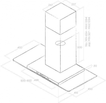 Вытяжка каминная Elica Flat Glass Plus IX/A/60 нержавеющая сталь управление: кнопочное (1 мотор) от магазина РЭССИ
