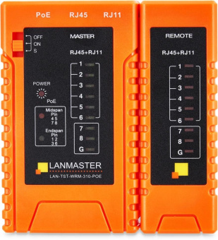 Тестер кабельный Lanmaster LAN-TST-WRM-310-POE от магазина РЭССИ