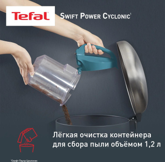 Пылесос Tefal Swift Power Cyclonic TW2922EA 2100Вт бирюзовый/черный от магазина РЭССИ