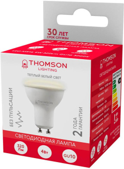 Лампа светодиодная Thomson TH-B2103 4Вт цок.:GU10 рефлек. 220B 3000K св.свеч.бел.теп. MR16 (упак.:1шт) от магазина РЭССИ