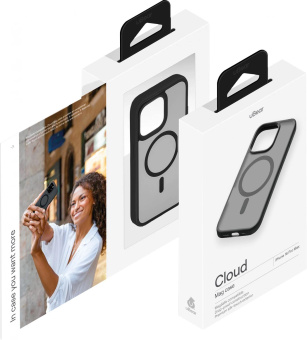 Чехол (клип-кейс) uBear для Apple iPhone 16 Pro Max Cloud with MagSafe черный (CS434BL69PMT-I24M) от магазина РЭССИ