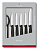 Набор ножей кухон. Victorinox Swiss Classic Kitchen (6.7113.6G) компл.:6шт черный подар.коробка от магазина РЭССИ