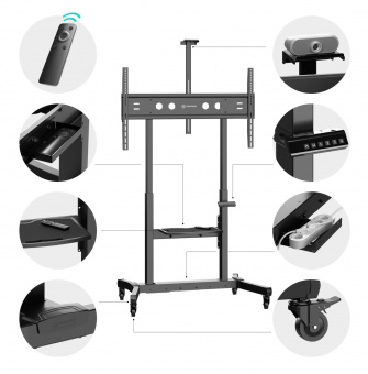 Стойка для телевизора Onkron TS1991 eLift черный 50"-100" макс.10кг напольный наклон от магазина РЭССИ