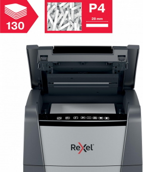 Шредер Rexel Optimum AutoFeed 130X черный с автоподачей (секр.P-4) фрагменты 130лист. 44лтр. скрепки скобы пл.карты от магазина РЭССИ