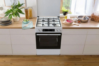 Плита Комбинированная Gorenje GKS6C71WF белый (металлическая крышка) реш.чугун от магазина РЭССИ