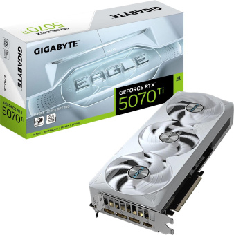 Видеокарта Gigabyte PCI-E GV-N507TEAGLEOC ICE-16GD 1.0 NVIDIA GeForce RTX 5070TI 16Gb 256bit GDDR7 2542/28000 HDMIx1 DPx3 HDCP Ret от магазина РЭССИ